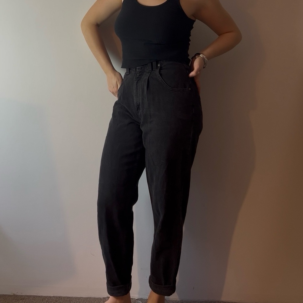 1990s Zena High Rise Charcoal Denim Jeans